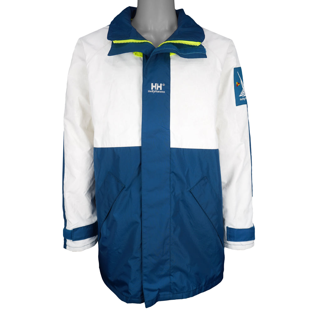 Helly Hansen - Blue & White Big Logo Jacket 1990s X-Large Vintage Retro