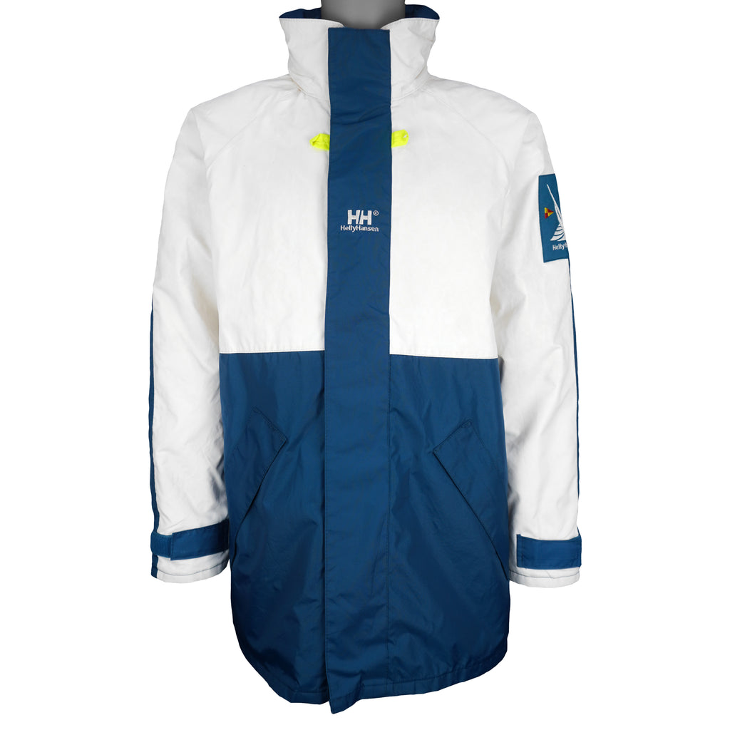Helly Hansen - Blue & White Big Logo Jacket 1990s X-Large Vintage Retro