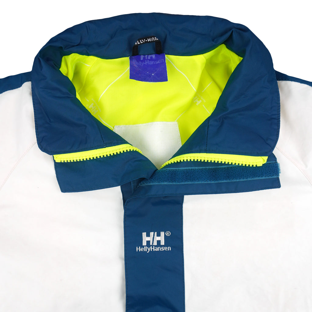 Helly Hansen - Blue & White Big Logo Jacket 1990s X-Large Vintage Retro