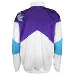 Adidas - White, Purple & Blue Colorblock Track Jacket 1990s Large Vintage Retro