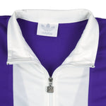 Adidas - White, Purple & Blue Colorblock Track Jacket 1990s Large Vintage Retro