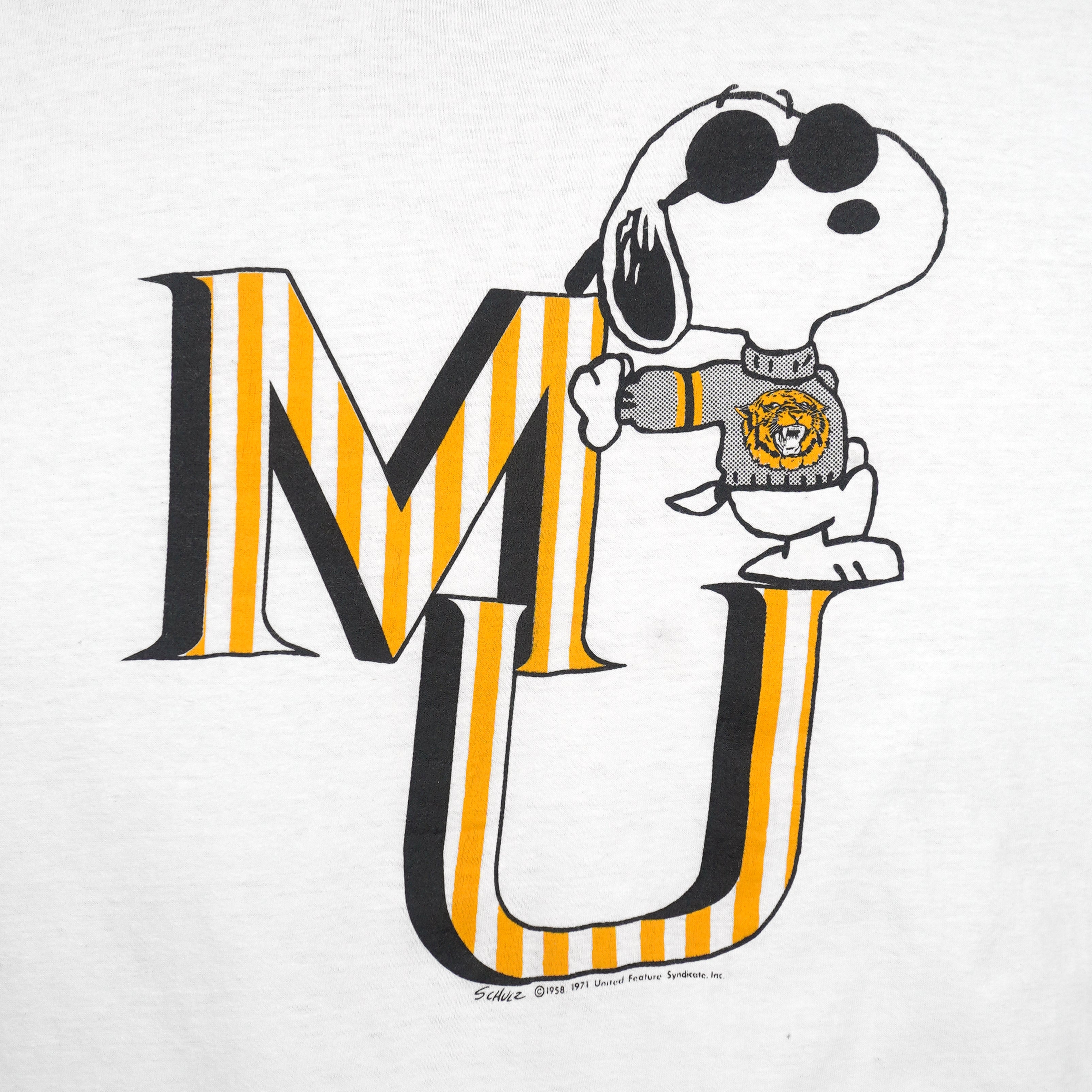 NCAA - Missouri Tigers X Snoopy Single Stitch T-Shirt 1990s Vintage Retro