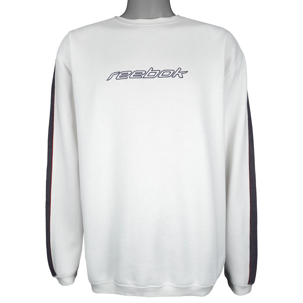 Reebok - White Spell-Out Crew Neck Sweatshirt 1990s XX-Large Vintage Retro
