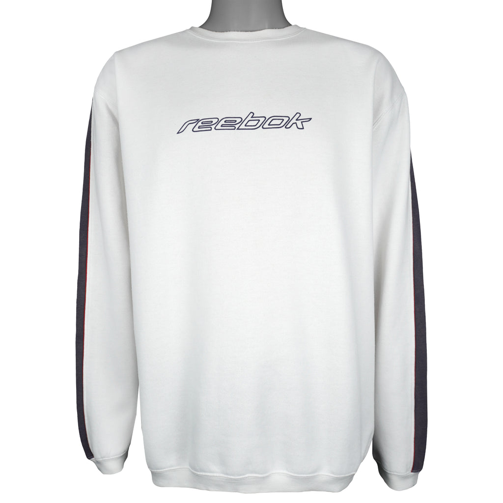 Reebok - White Spell-Out Crew Neck Sweatshirt 1990s XX-Large Vintage Retro