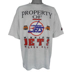 NHL (Softwear) - Property Of Winnipeg Jets Single Stitch T-Shirt 1992 X-Large Vintage Retro Hockey