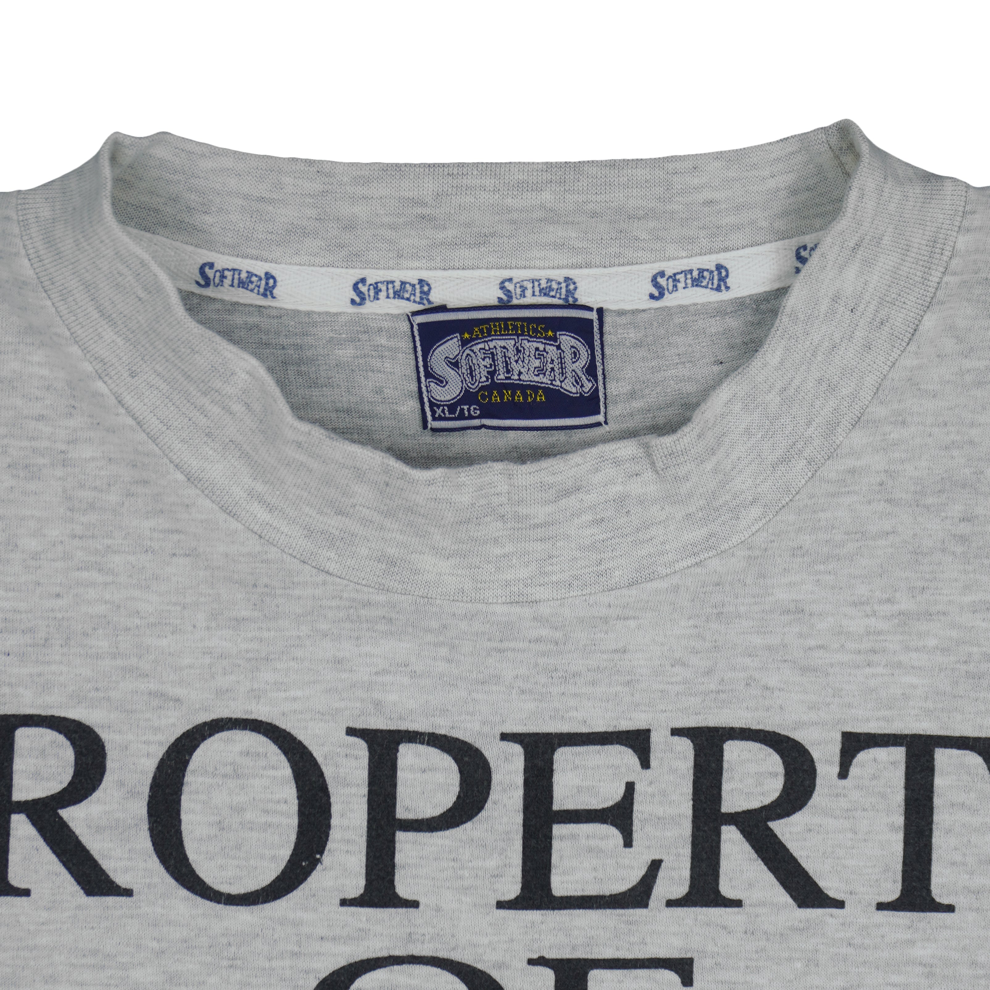 NHL (Softwear) - Property Of Winnipeg Jets Single Stitch T-Shirt 1992 X-Large Vintage Retro Hockey