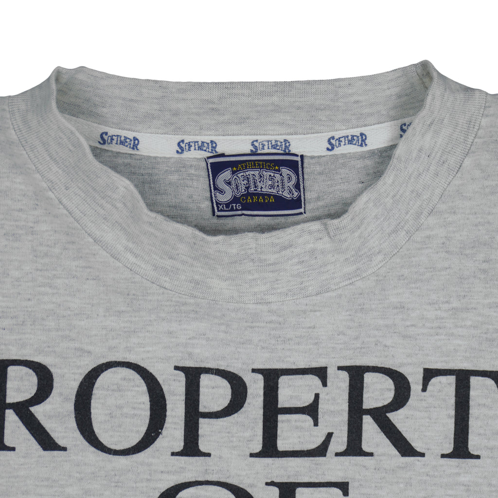 NHL (Softwear) - Property Of Winnipeg Jets Single Stitch T-Shirt 1992 X-Large Vintage Retro Hockey