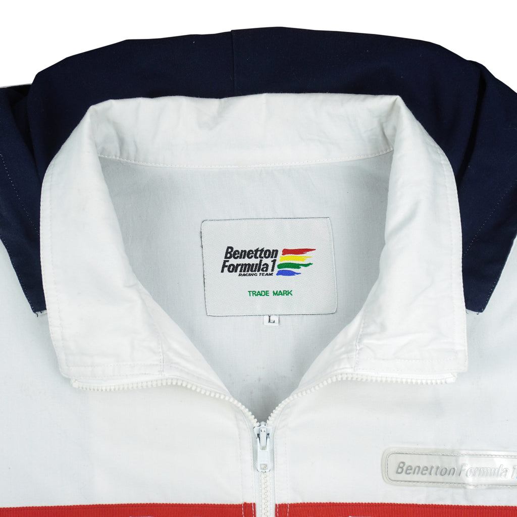 NASCAR - Benetton Formula 1 Racing Team Hooded Jacket 1990s Large Vintage Retro