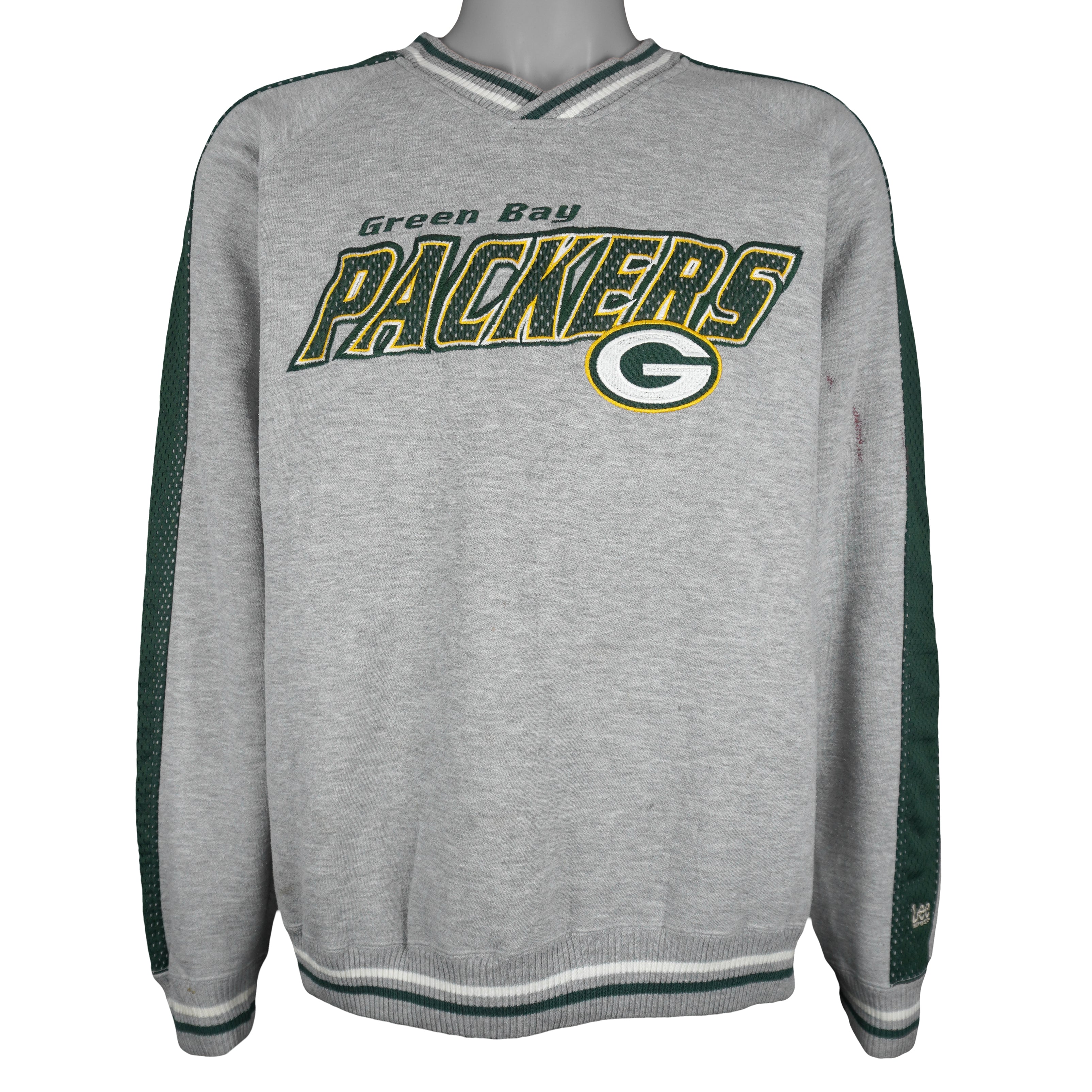 NFL (Lee) - Green Bay Packers Embroidered Crew Neck Sweatshirt 1990s X-Large Vintage Retro Football