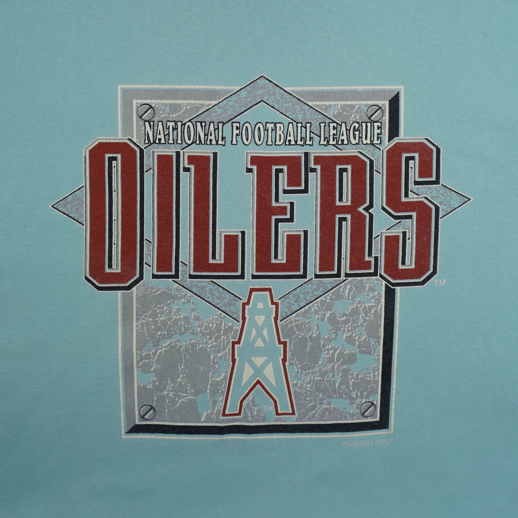 NFL (Competitor) - Houston Oilers Single Stitch T-Shirt 1993 X-Large Vintage Retro Football