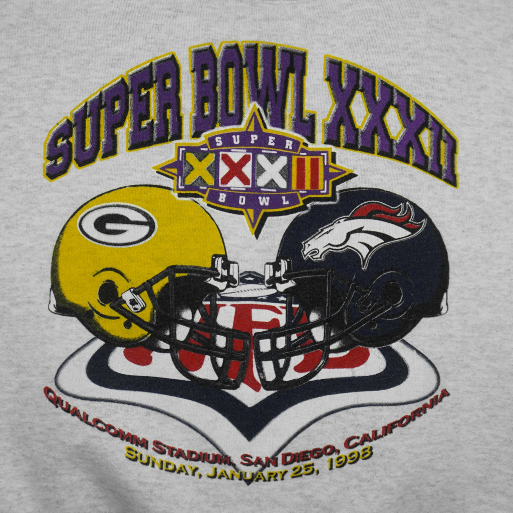 NFL (American Knitwear) - Broncos VS Packers Super Bowl Sweatshirt 1998 X-Large Vintage Retro Football