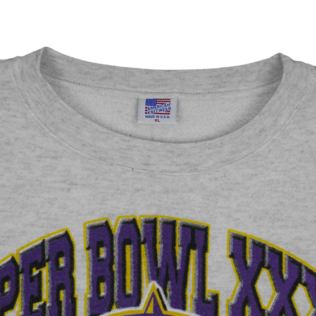 NFL (American Knitwear) - Broncos VS Packers Super Bowl Sweatshirt 1998 X-Large Vintage Retro Football