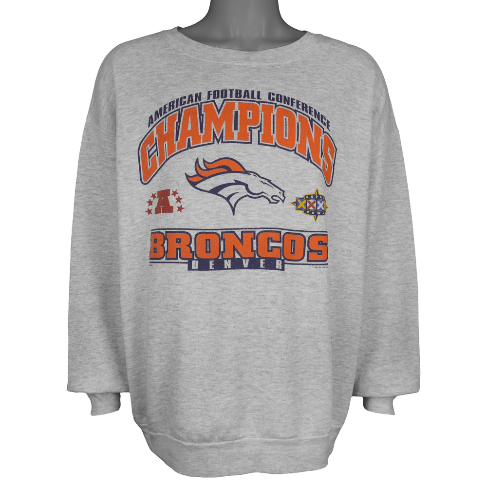 NFL (CSA) - Denver Broncos Super Bowl XXXII Crew Neck Sweatshirt 1998 X-Large Vintage Retro Football