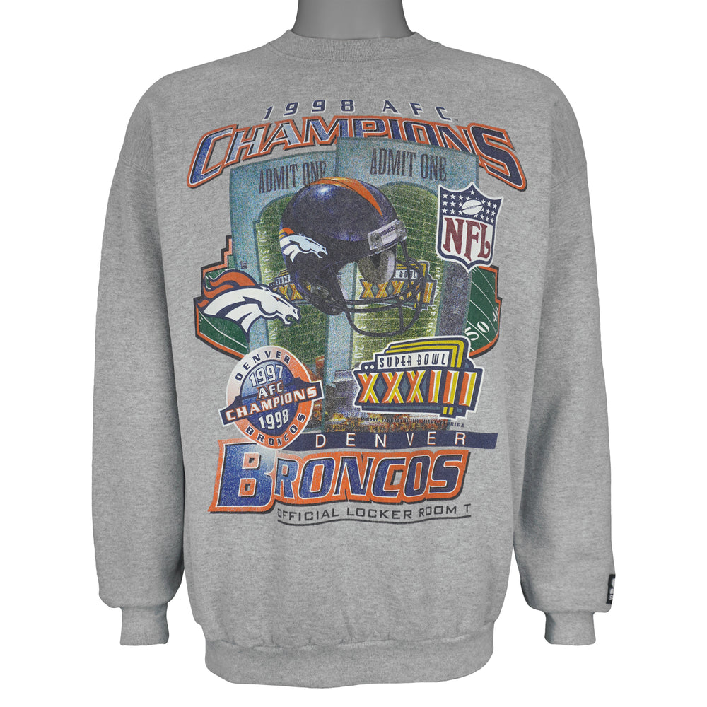 Starter - Denver Broncos Super Bowl XXXIII Champions Sweatshirt 1998 Large Vintage Retro Football