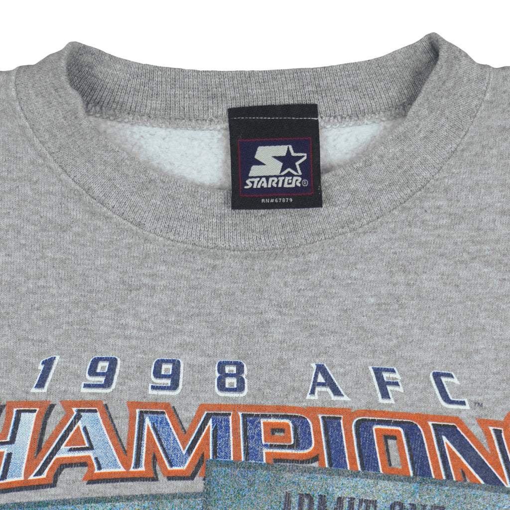 Starter - Denver Broncos Super Bowl XXXIII Champions Sweatshirt 1998 Large Vintage Retro Football