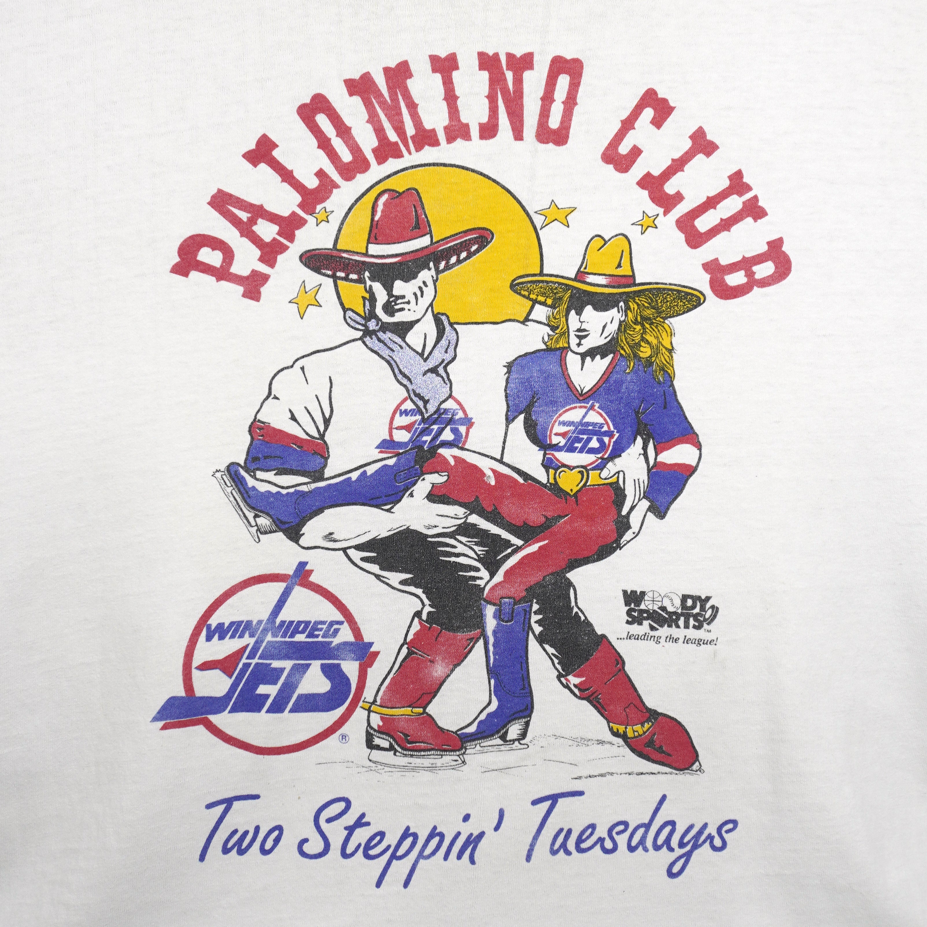 NHL (Woody Sports) - Winnipeg Jets Palomino Club Crew Neck Sweatshirt 1990s Large Vintage Retro Hockey