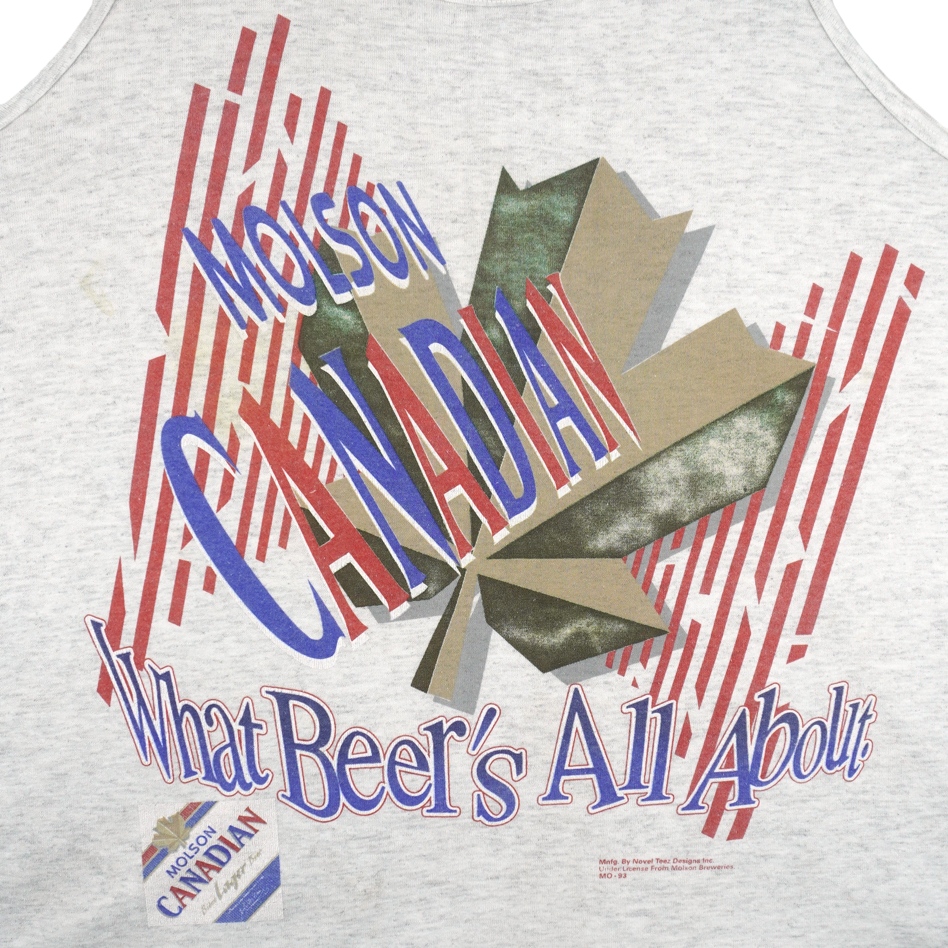 Vintage - Molson Canadian What Beer's All About Sleeveless Shirt 1990s Vintage Retro