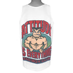 Vintage (Anvil) - Bad Boy Club Attitude Is Everything Spell-Out Sleeveless Shirt 1990s Large Vintage Retro