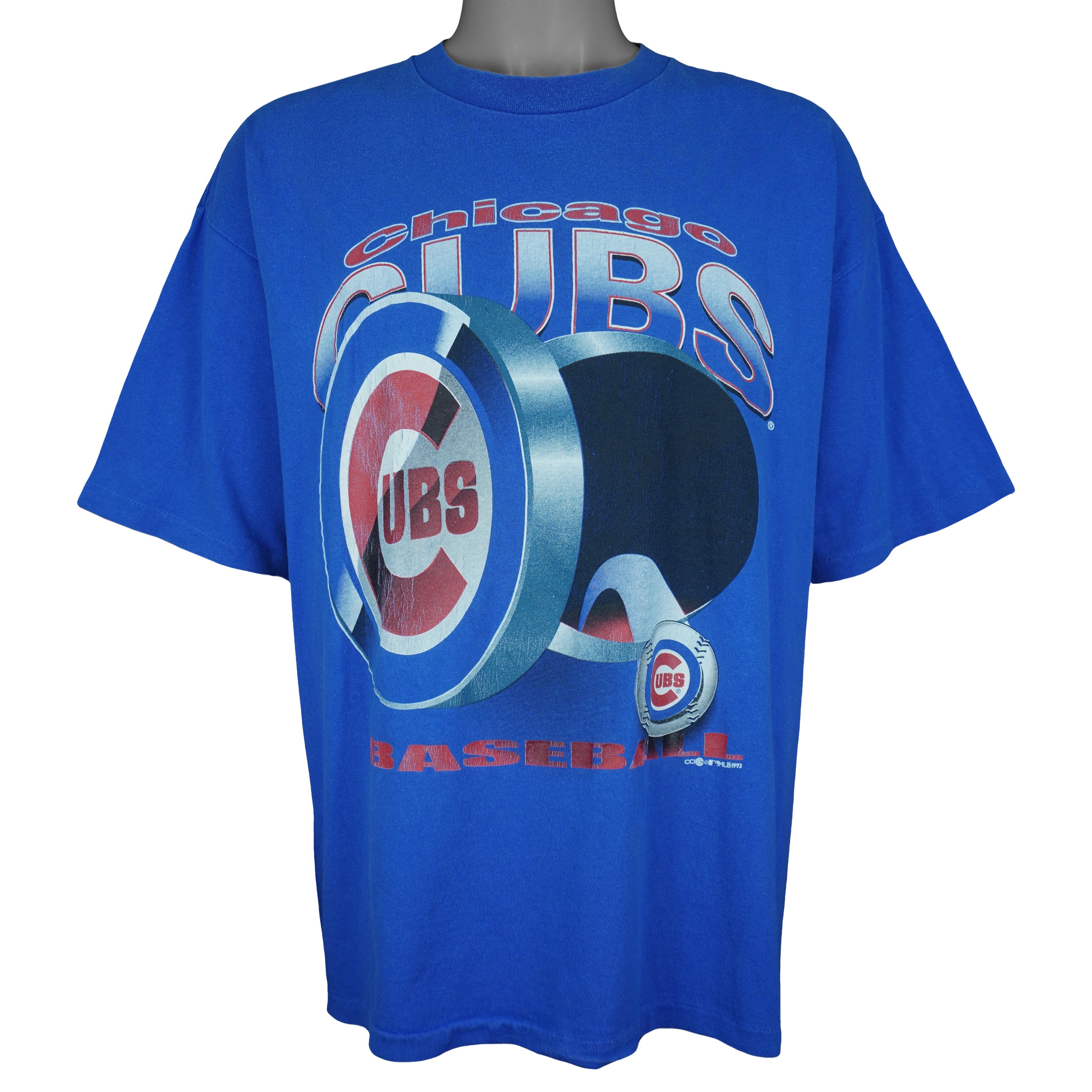 MLB (College Concepts) - Chicago Cubs Baseball T-Shirt 1993 X-Large Vintage Retro Baseball