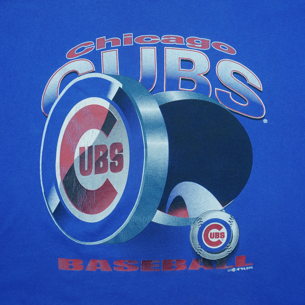 MLB (College Concepts) - Chicago Cubs Baseball T-Shirt 1993 X-Large Vintage Retro Baseball
