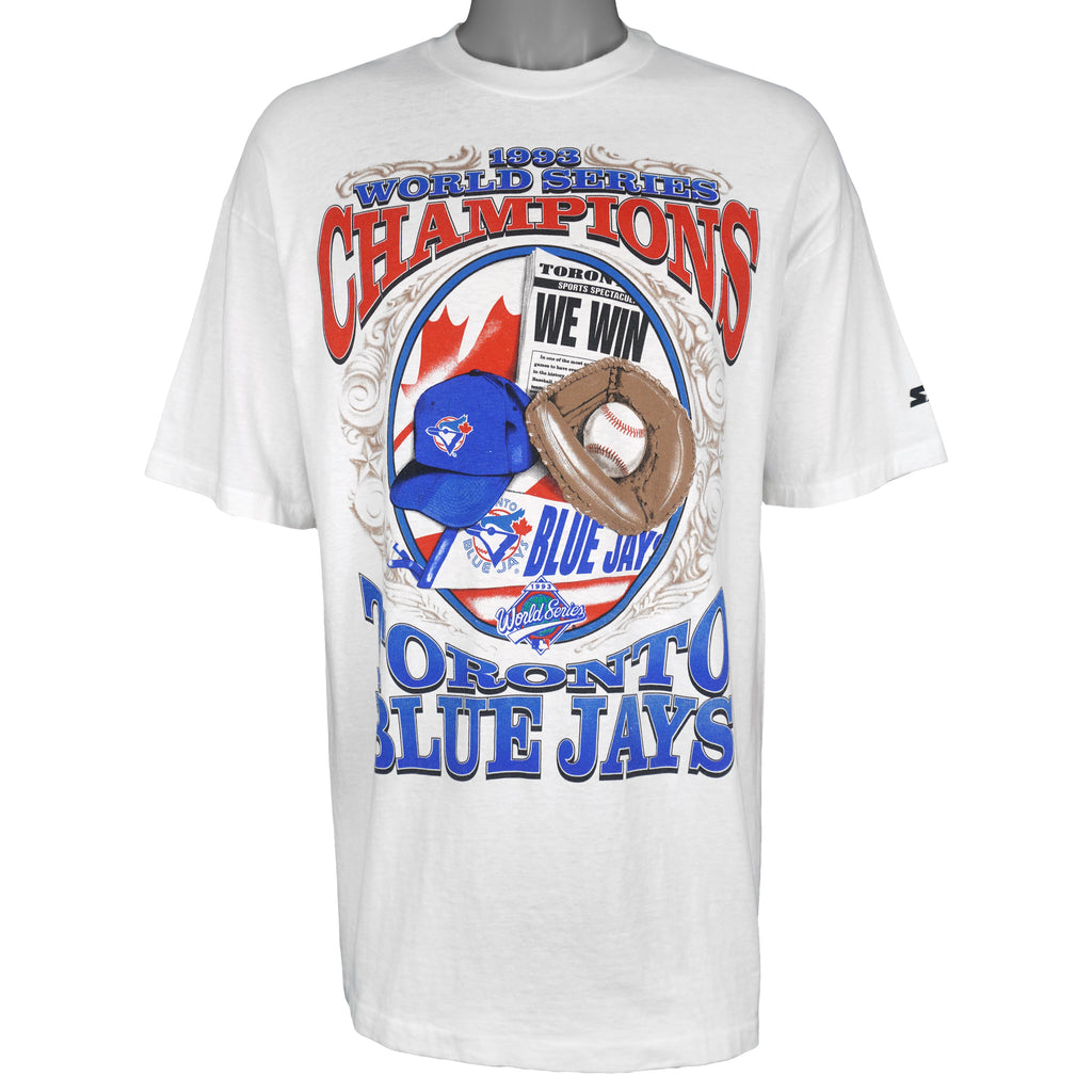MLB (Hanes) - Toronto Blue Jays World Series Champs T-Shirt 1993 X-Large Vintage Retro Baseball