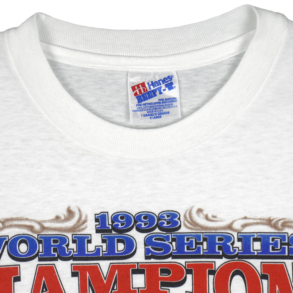 MLB (Hanes) - Toronto Blue Jays World Series Champs T-Shirt 1993 X-Large Vintage Retro Baseball