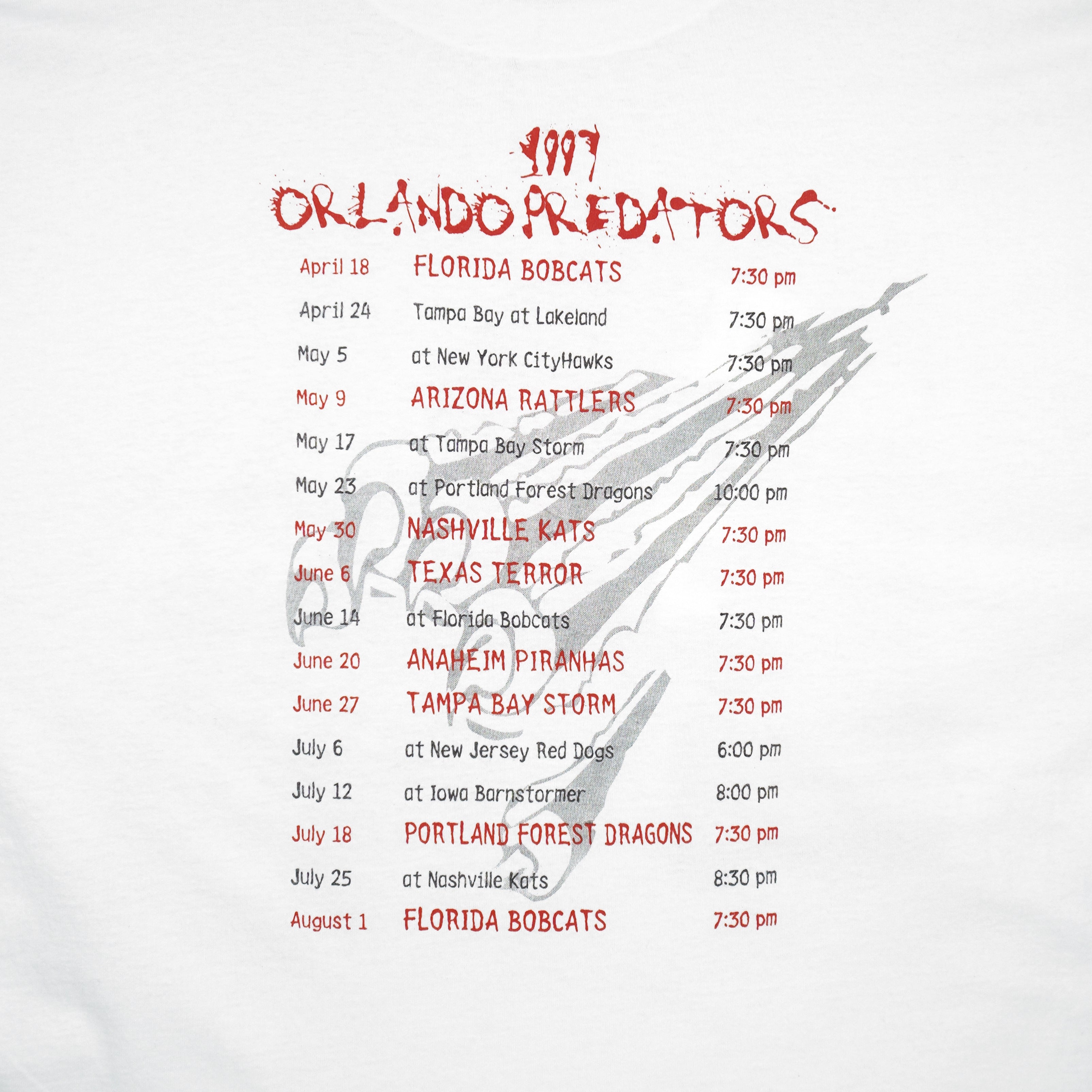 Vintage (Nutmeg) - AFL Orlando Predators Spell-Out T-Shirt 1996 XX-Large Vintage Retro