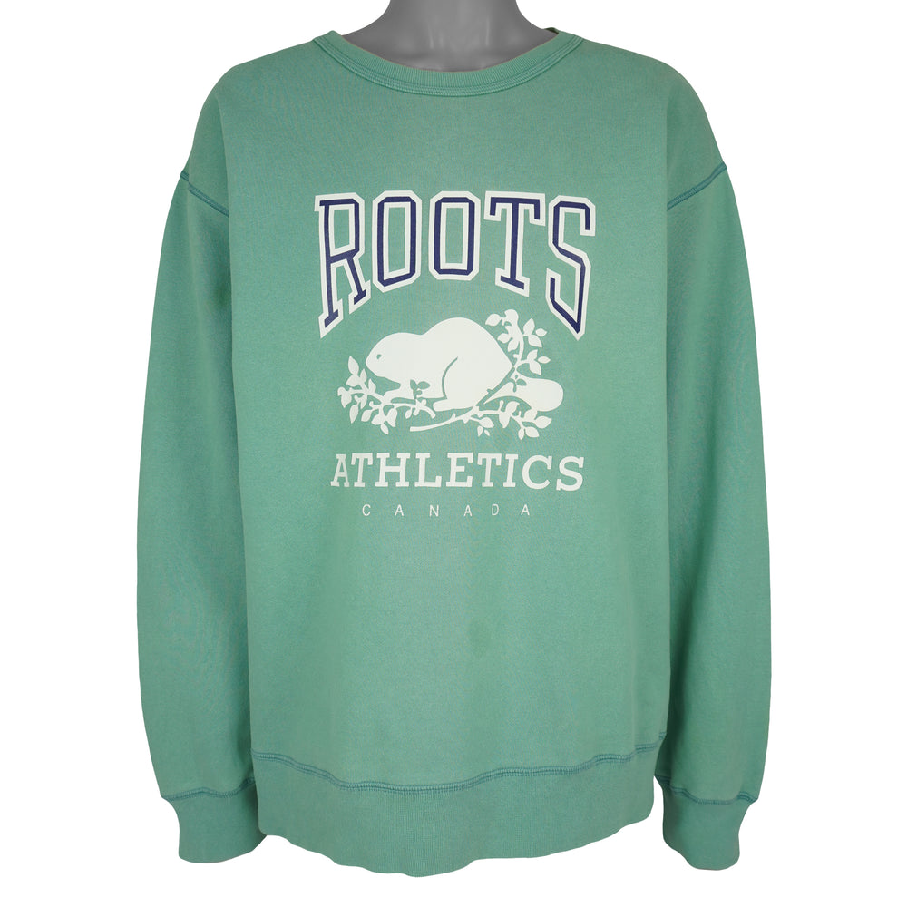 Vintage - Roots Canada Athletics Crew Neck Sweatshirt 1990s XX-Large Vintage Retro