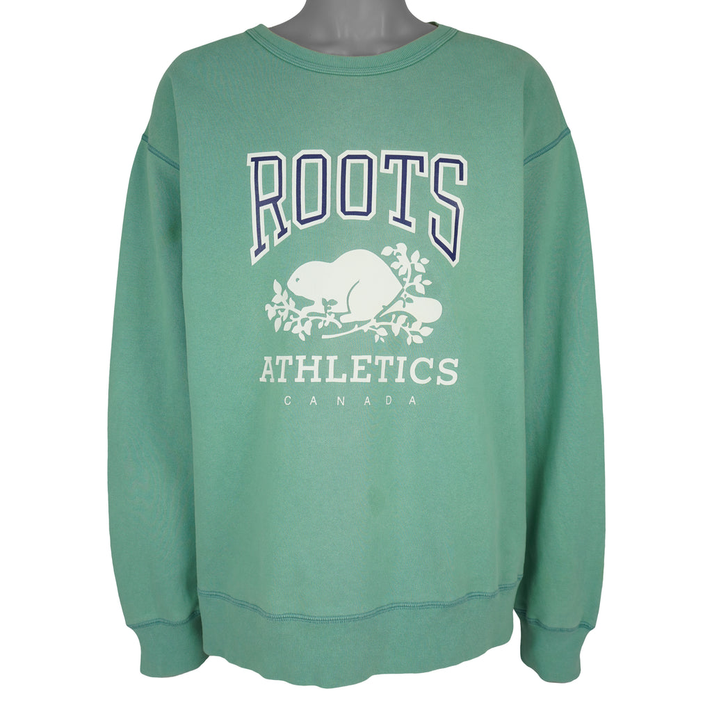 Vintage - Roots Canada Athletics Crew Neck Sweatshirt 1990s XX-Large Vintage Retro