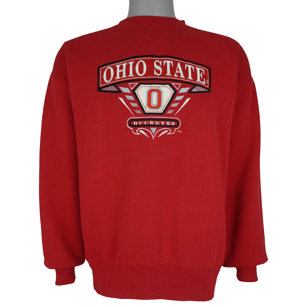 NCAA (Midwest) - Ohio State Buckeyes Embroidered Crew Neck Sweatshirt 1990s Large Vintage Retro