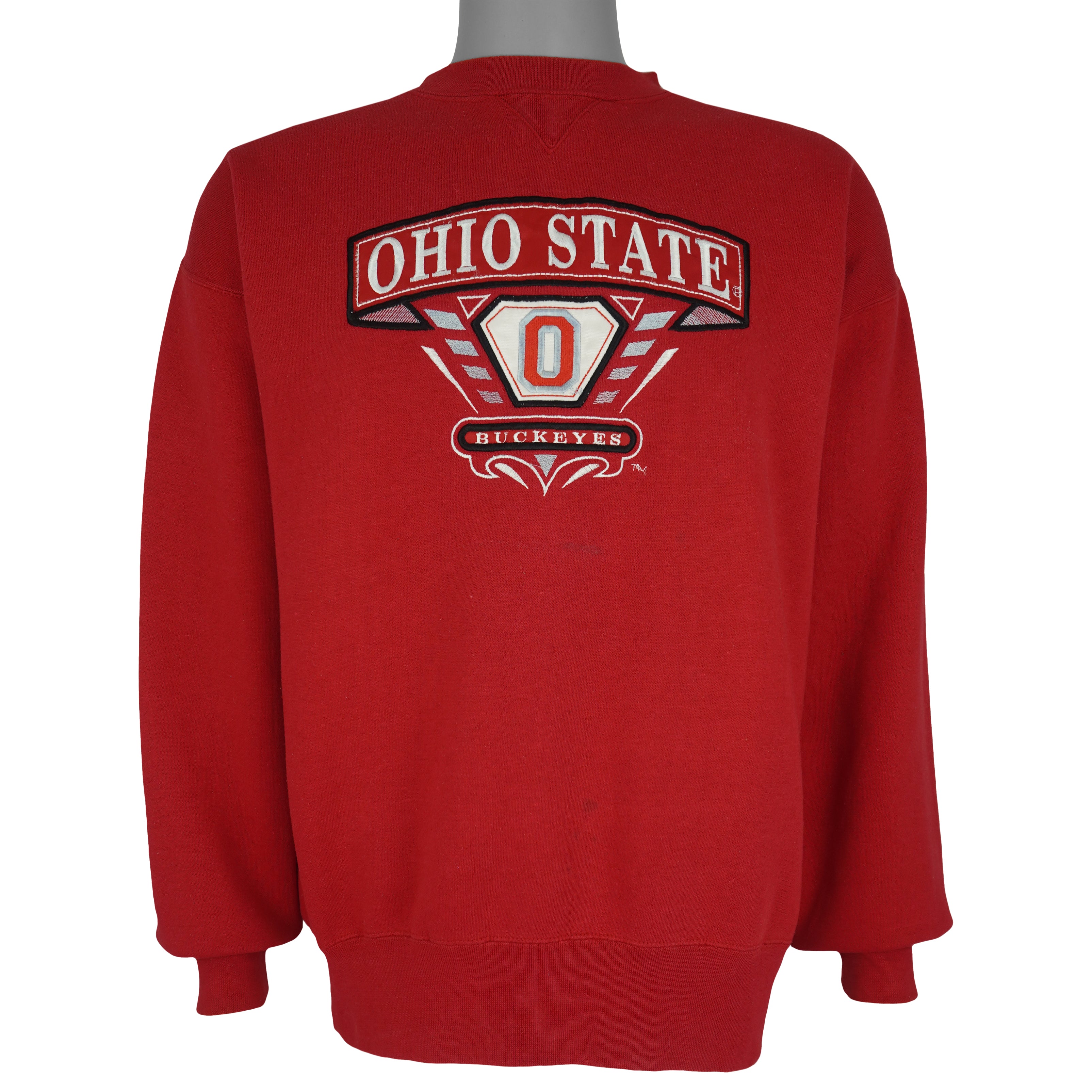 NCAA (Midwest) - Ohio State Buckeyes Embroidered Crew Neck Sweatshirt 1990s Large Vintage Retro