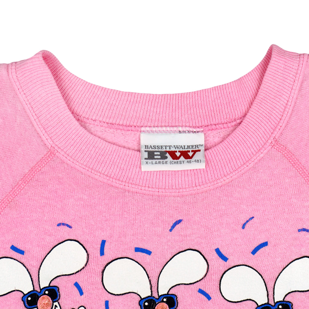 Vintage (BW) - Party Time Bunny Crew Neck Sweatshirt 1985 X-Large Vintage Retro