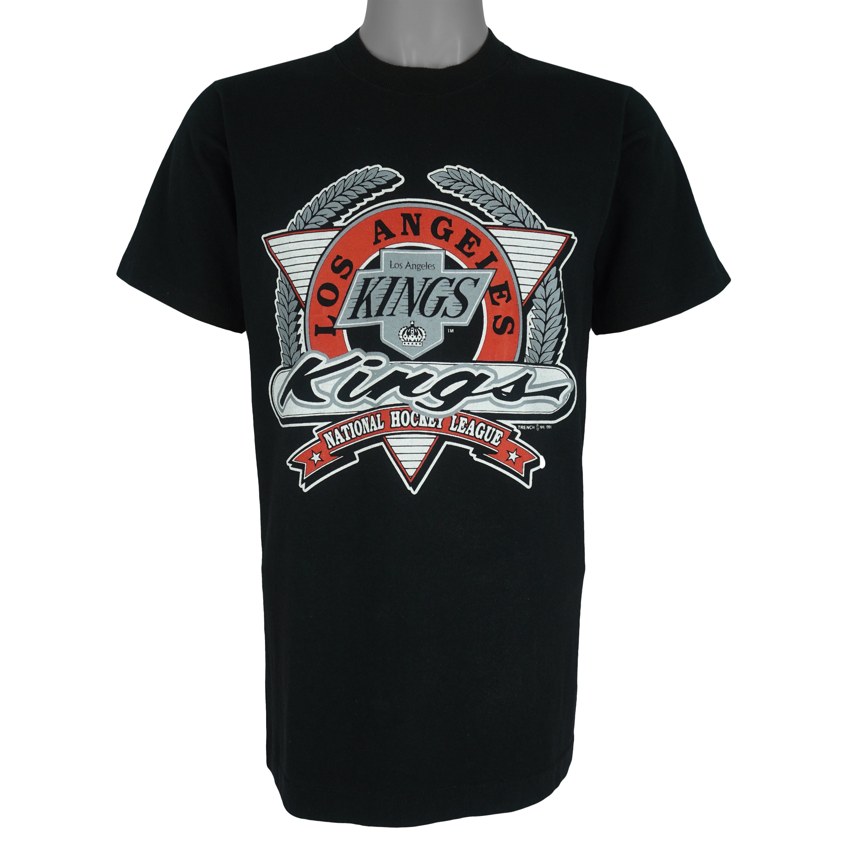NHL (Trench) - Los Angeles Kings Single Stitch T-Shirt 1991 Medium Tall vintage Retro Hockey
