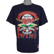 MLB (Nutmeg) - Minnesota Twins Single Stitch T-Shirt 1990s X-Large Vintage Retro Baseball