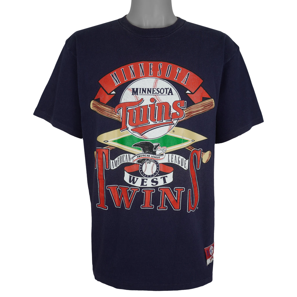 MLB (Nutmeg) - Minnesota Twins Single Stitch T-Shirt 1990s X-Large Vintage Retro Baseball