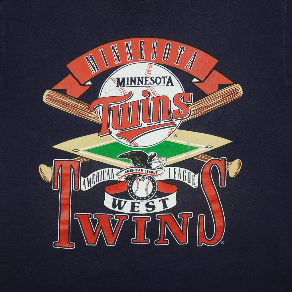 MLB (Nutmeg) - Minnesota Twins Single Stitch T-Shirt 1990s X-Large Vintage Retro Baseball