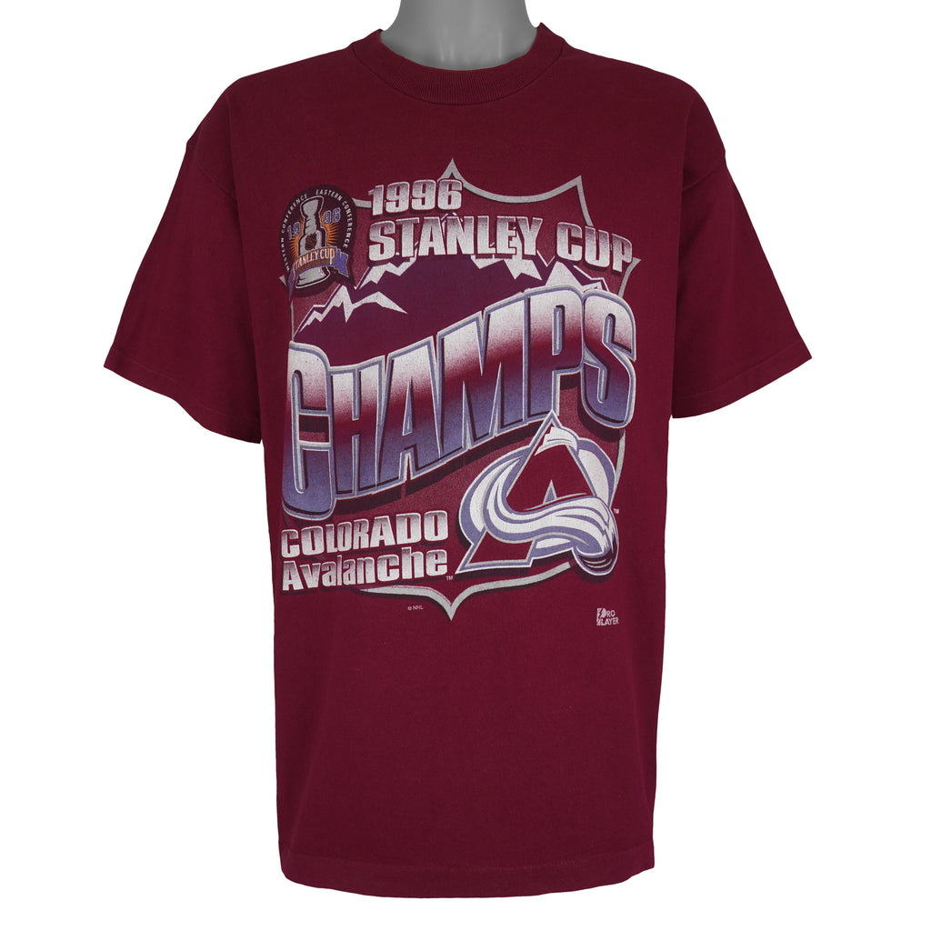 NHL (Pro Player) - Colorado Avalanche Stanley Cup Champs T-Shirt 1996 Large Vintage Retro Hockey