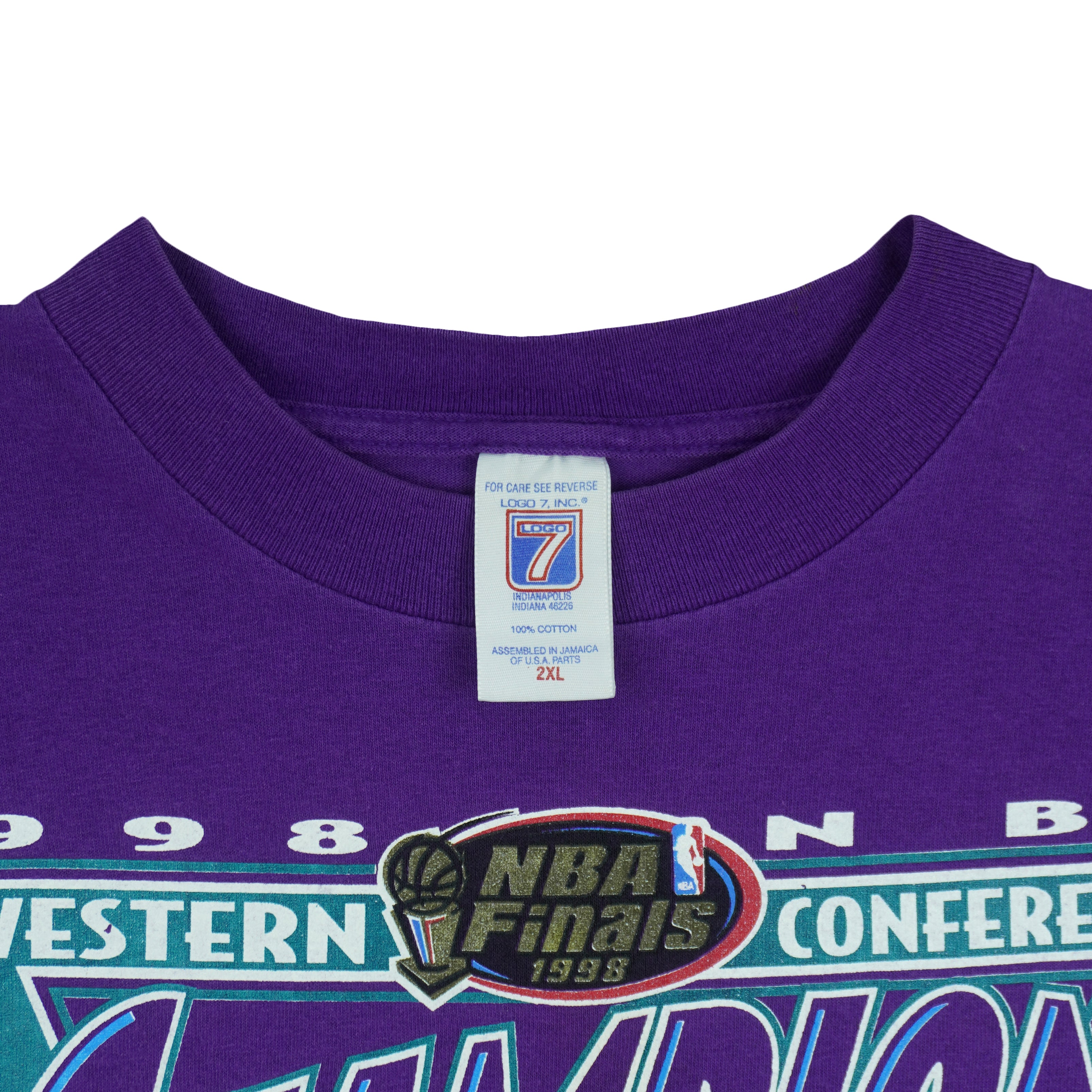 NBA (Logo 7) - Utah Jazz Finals Champions T-Shirt 1998 XX-Large Vintage Retro Basketball