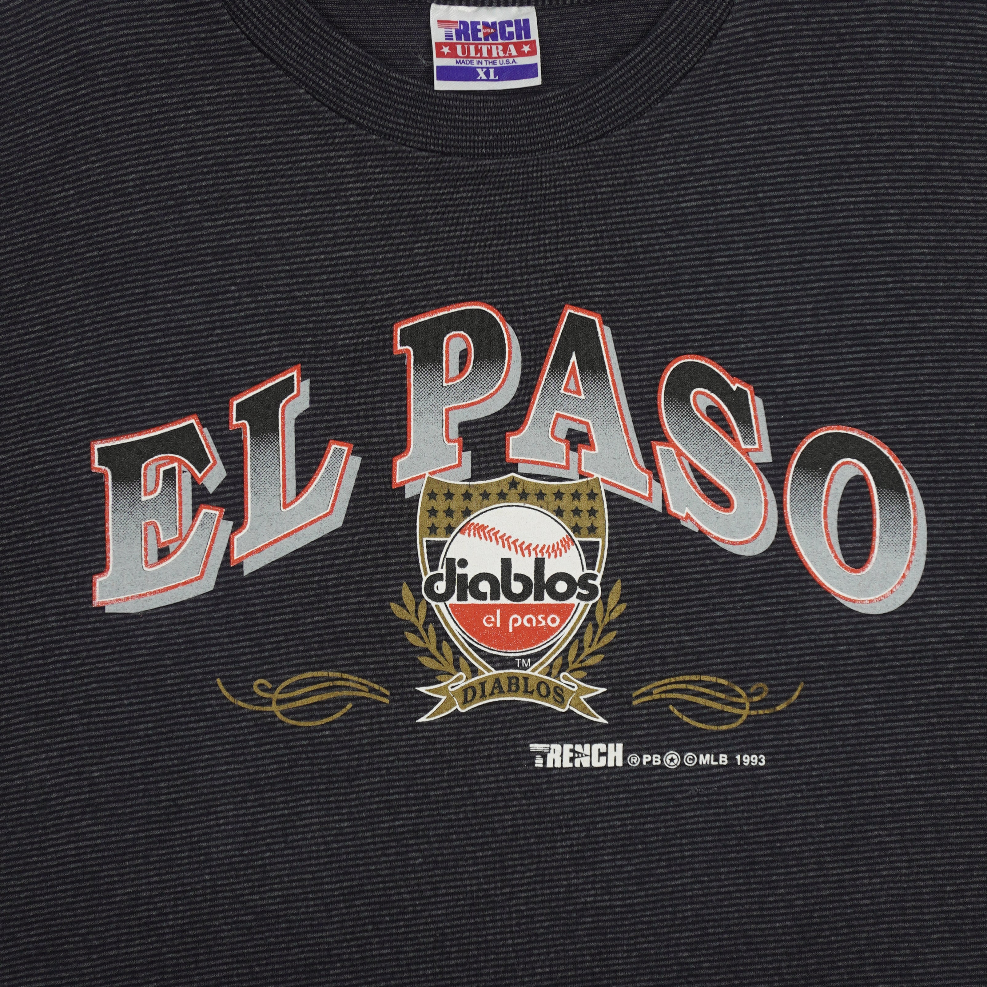 MLB (Trench) - El Paso Diablos Single Stitch T-Shirt 1993 X-Large Vintage Retro Baseball