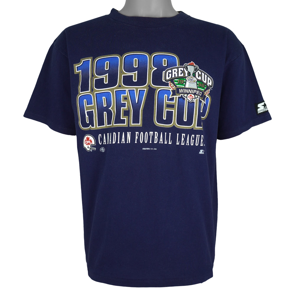 Starter (CFL) - Winnipeg Grey Cup Champions Single Stitch T-Shirt 1998 Large Vintage Retro Football