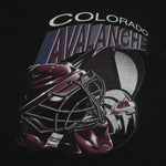 NHL (True Fan) - Colorado Avalanche Hockey Helmet T-Shirt 1990s Large Vintage Retro Hockey