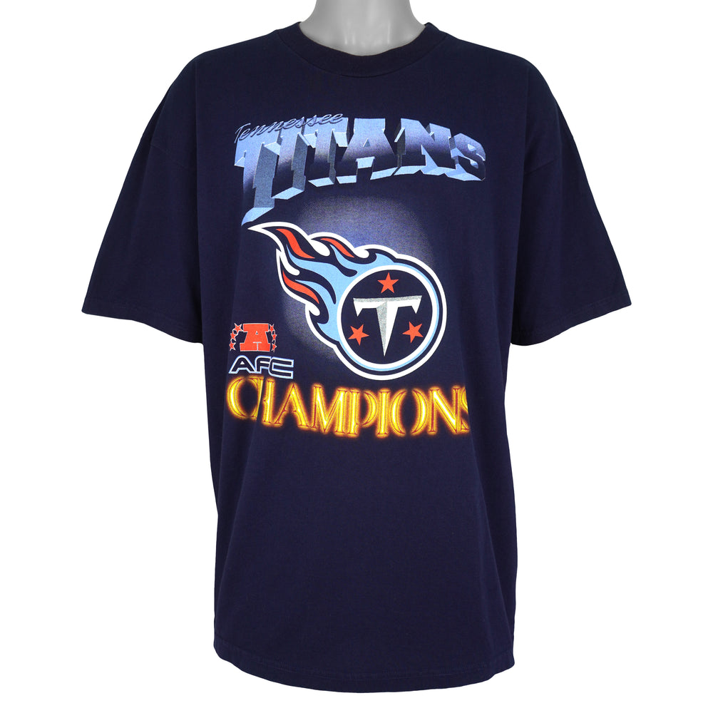 NFL (Dynasty) - Tennessee Titans AFC Champions T-Shirt 1990s XX-Large Vintage Retro Football