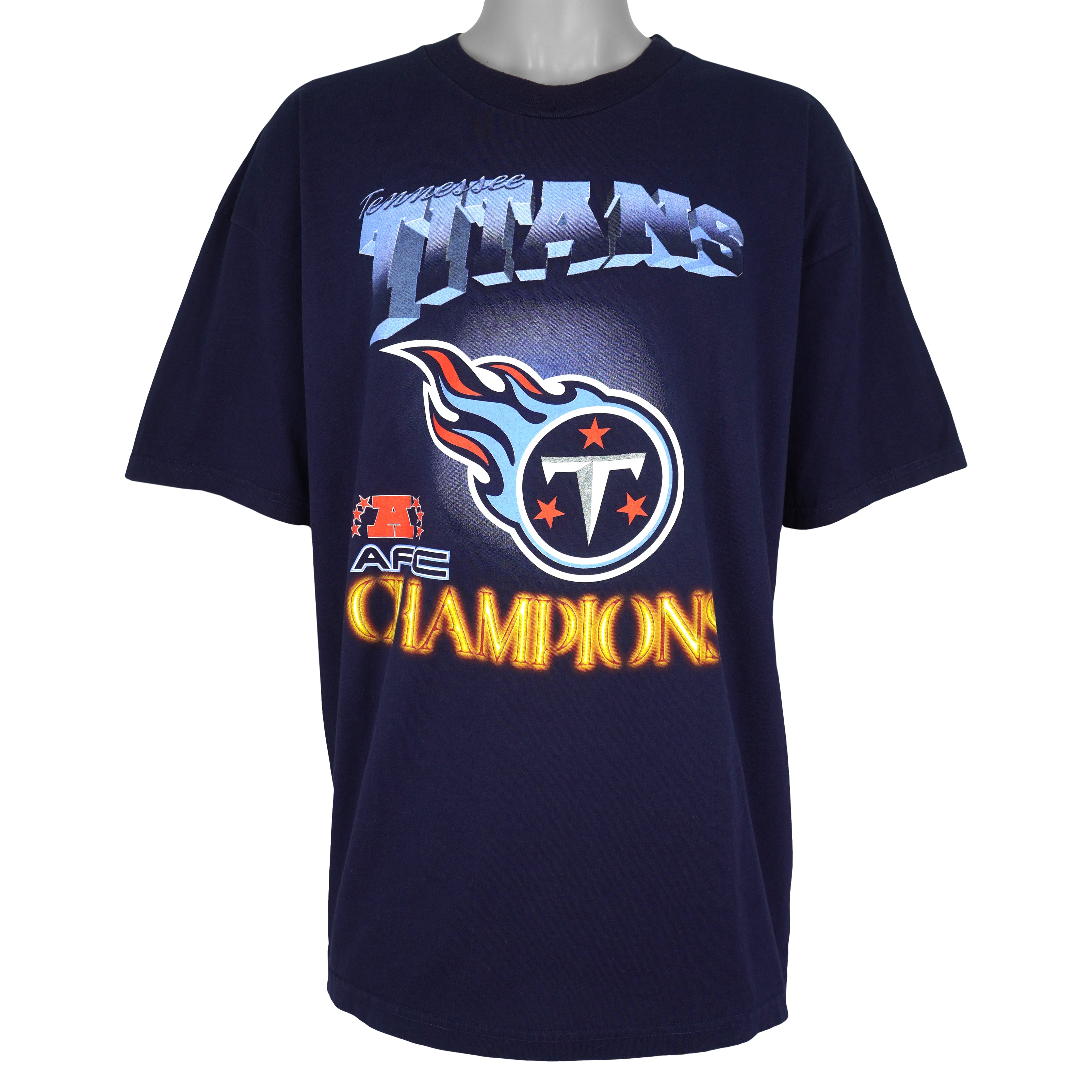 NFL (Dynasty) - Tennessee Titans AFC Champions T-Shirt 1990s XX-Large Vintage Retro Football