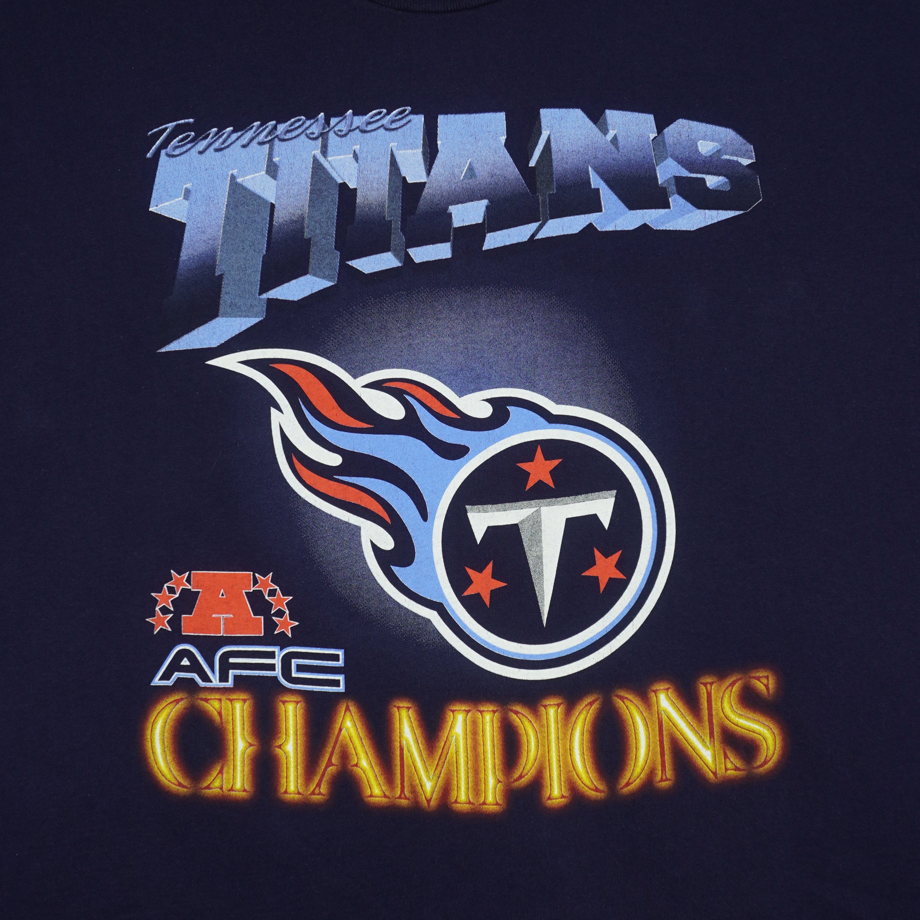 NFL (Dynasty) - Tennessee Titans AFC Champions T-Shirt 1990s XX-Large Vintage Retro Football