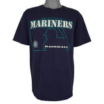 MLB (Russell Athletic) - Seattle Mariners Baseball T-Shirt 1996 Large Vintage Retro Baseball