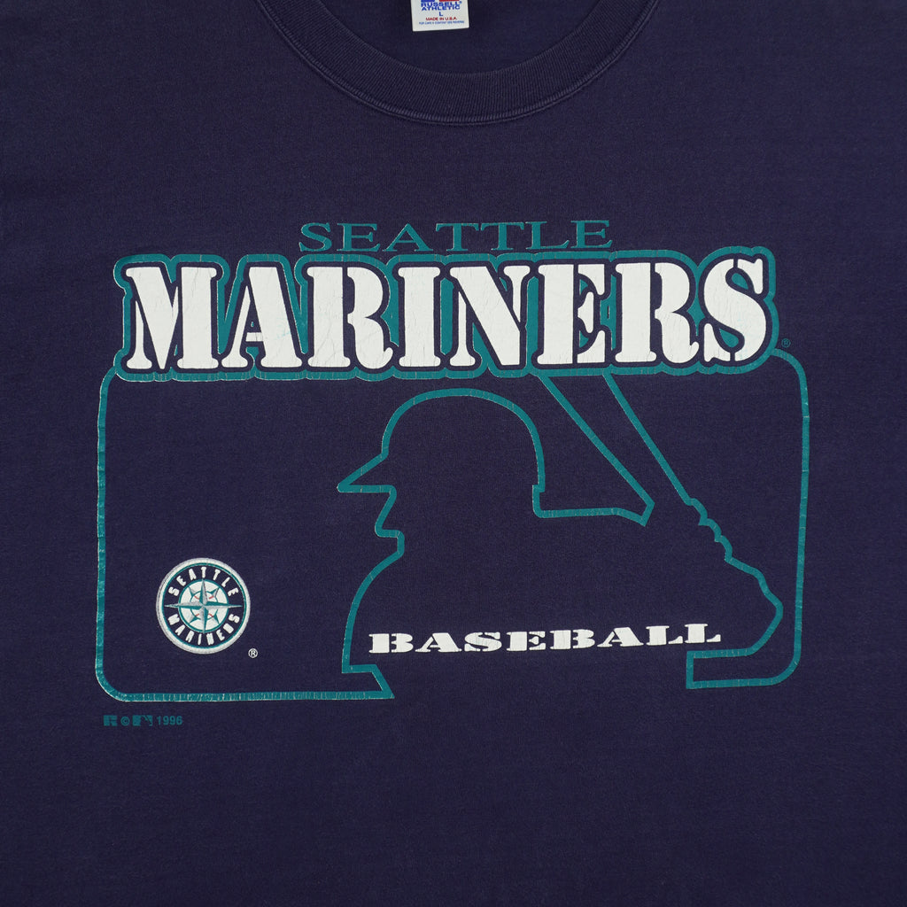 MLB (Russell Athletic) - Seattle Mariners Baseball T-Shirt 1996 Large Vintage Retro Baseball