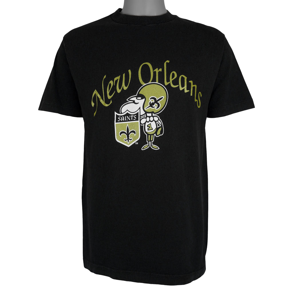 NFL (Trench) - New Orleans Saints Single Stitch T-Shirt 1990s Large Vintage Retro Football