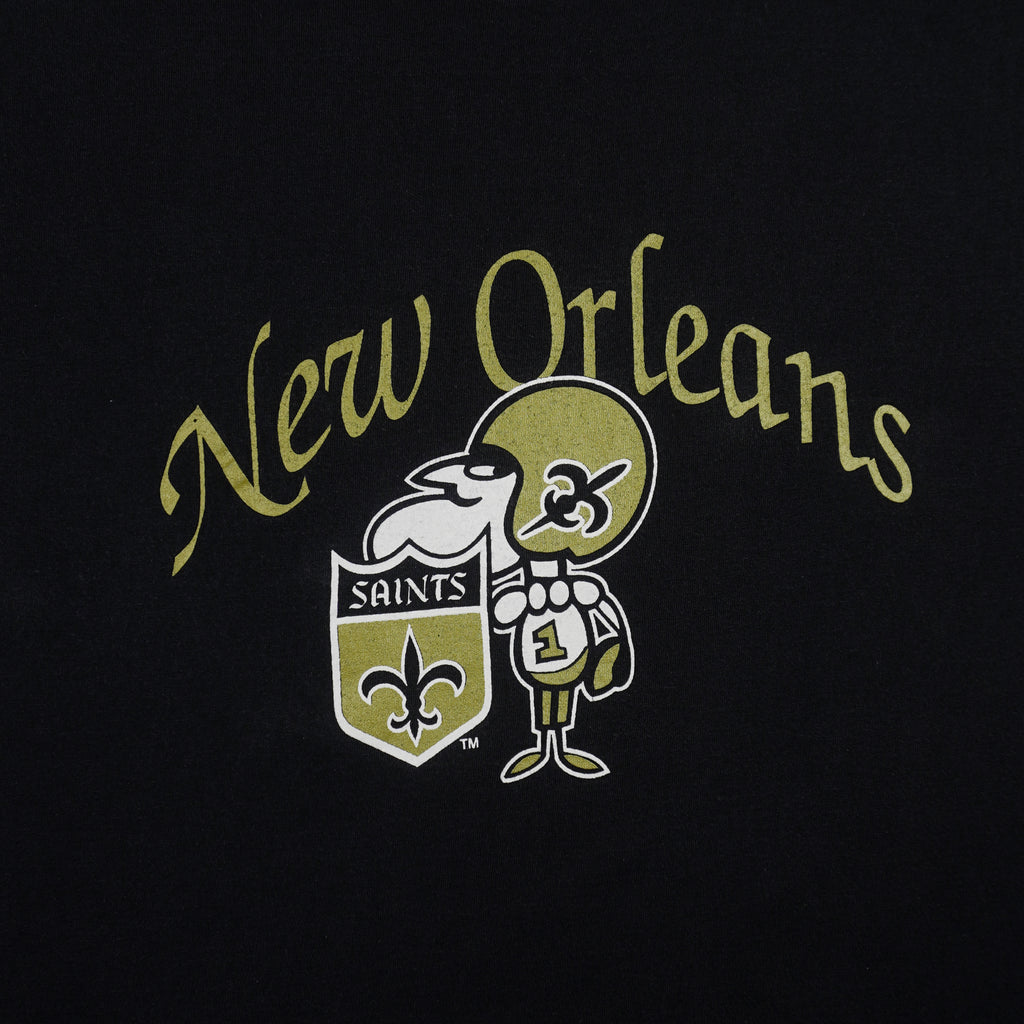 NFL (Trench) - New Orleans Saints Single Stitch T-Shirt 1990s Large Vintage Retro Football