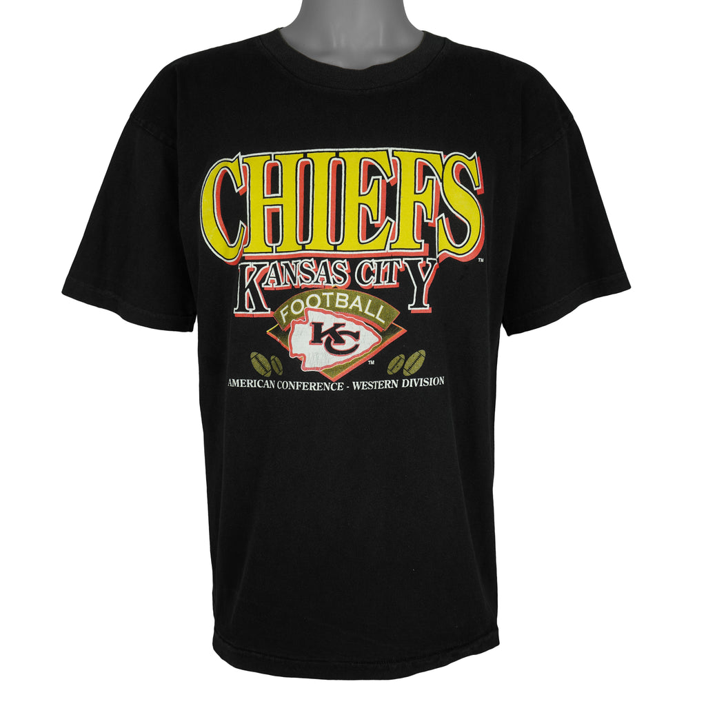 NFL (T-USA) - Kansas City Chiefs Football Single Stitch T-Shirt 1990s Large Vintage Retro Football