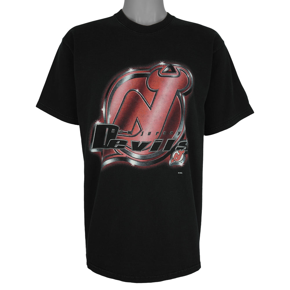 NHL (Pro Player) - New Jersey Devils Big Logo T-Shirt 1990s Large Vintage Retro Hockey